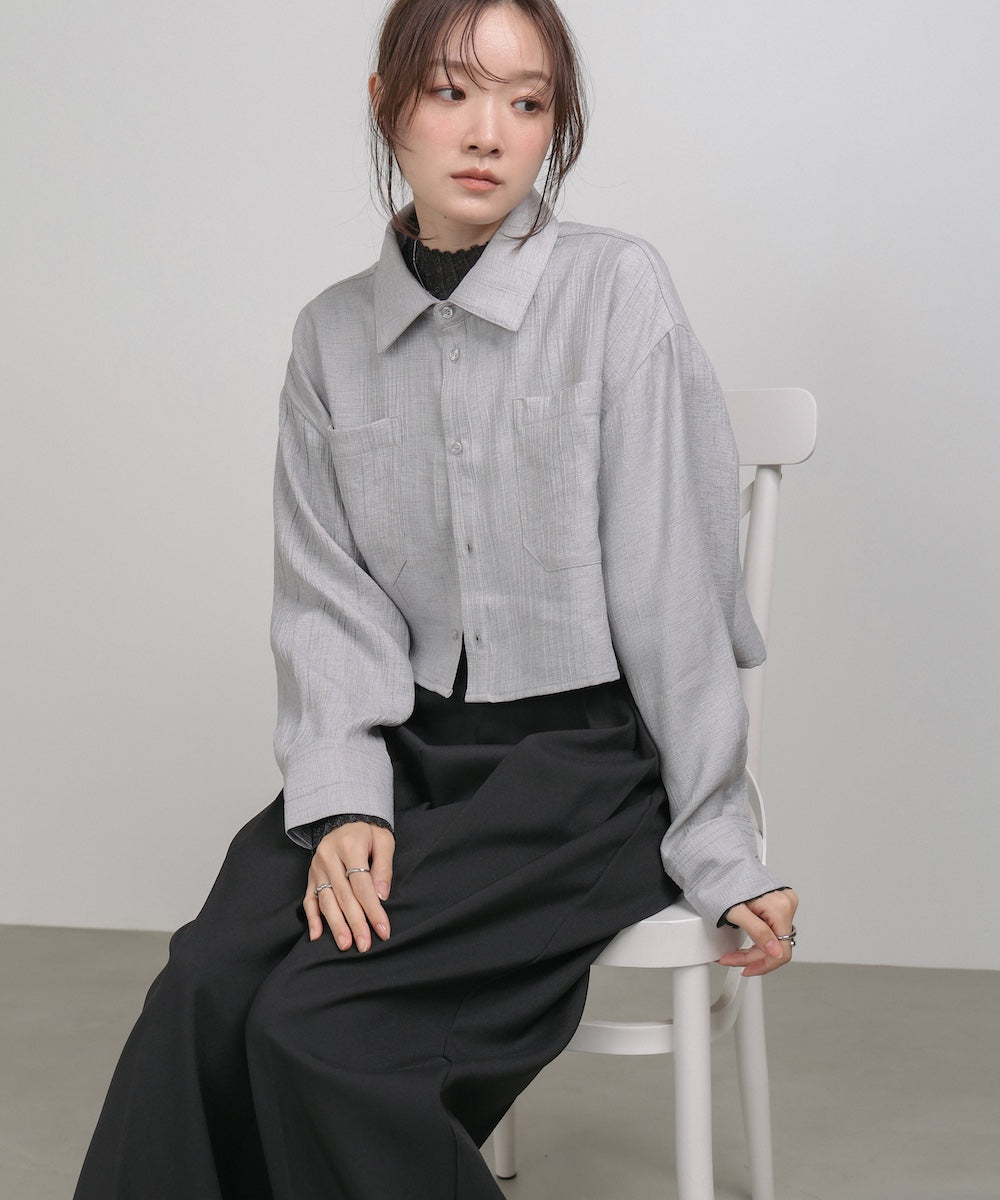 バックタックショートシャツ