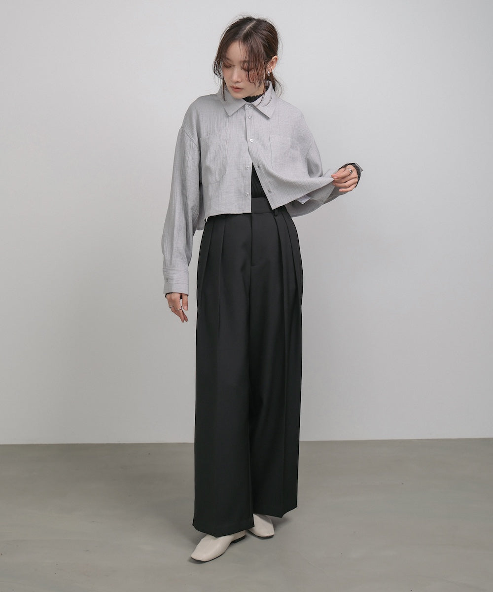 バックタックショートシャツ