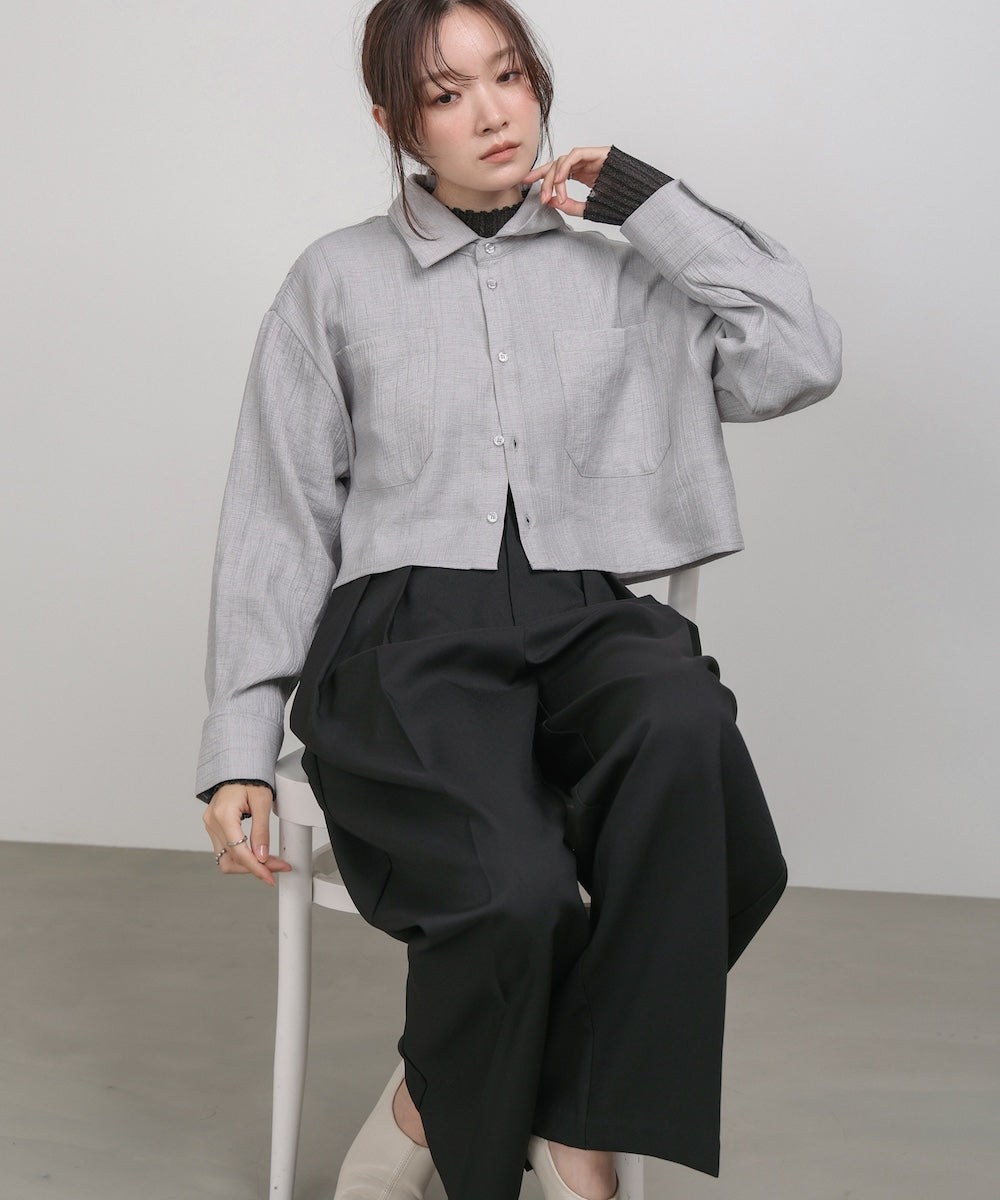 バックタックショートシャツ