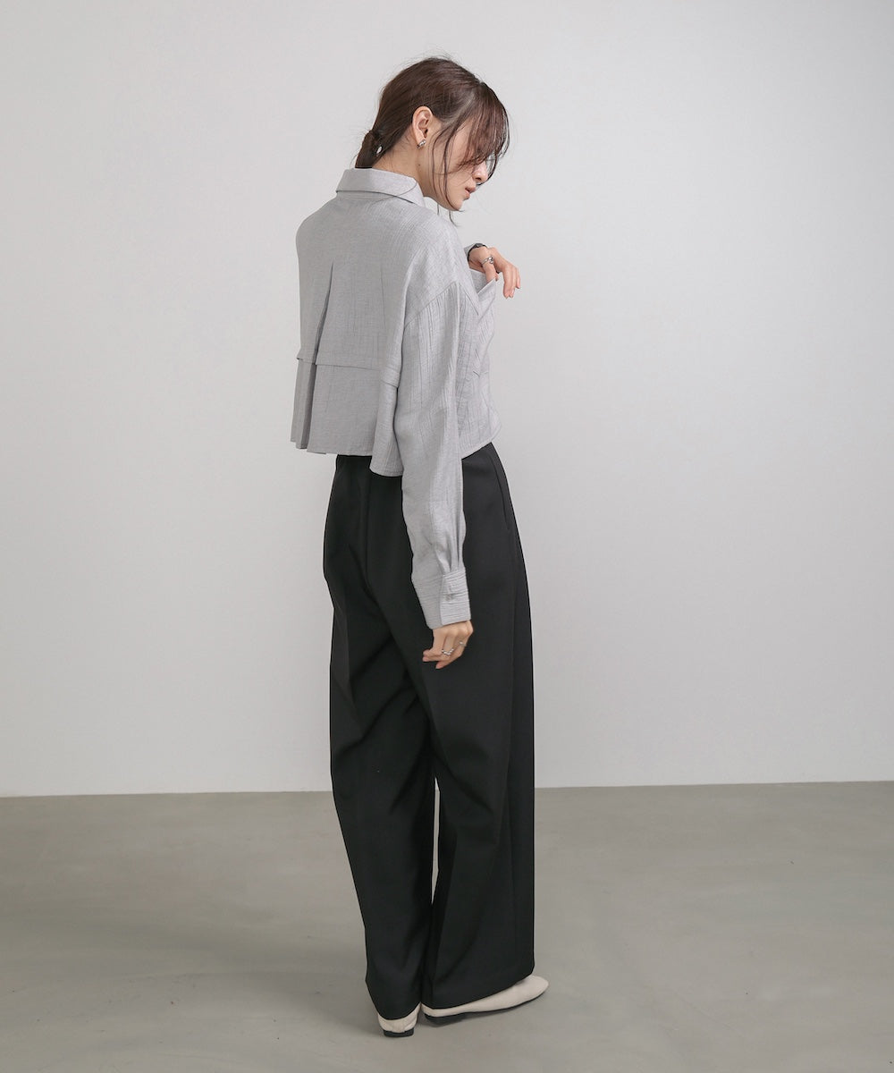 バックタックショートシャツ