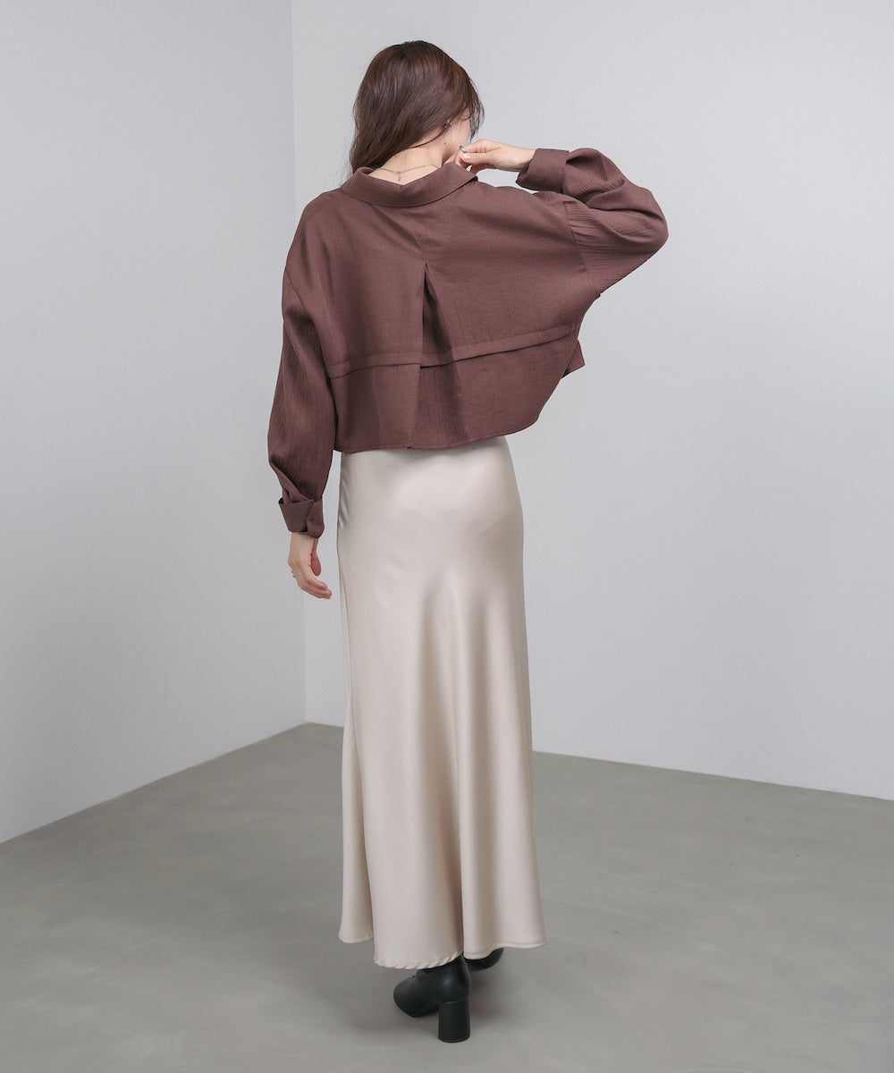 バックタックショートシャツ