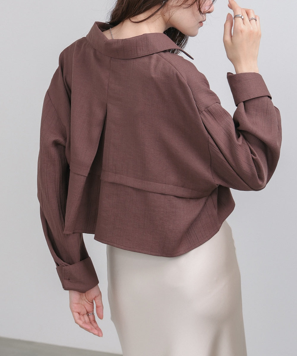 バックタックショートシャツ