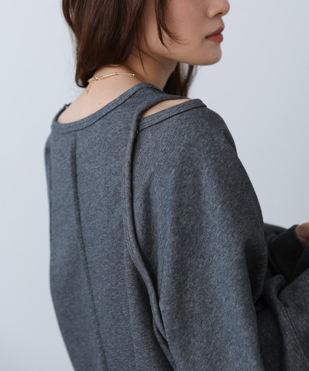 レイヤードライクパイピングスウェットトップス