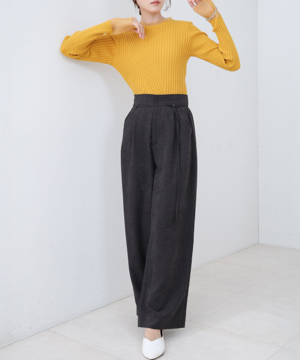 ピーチ起毛ストレートパンツ