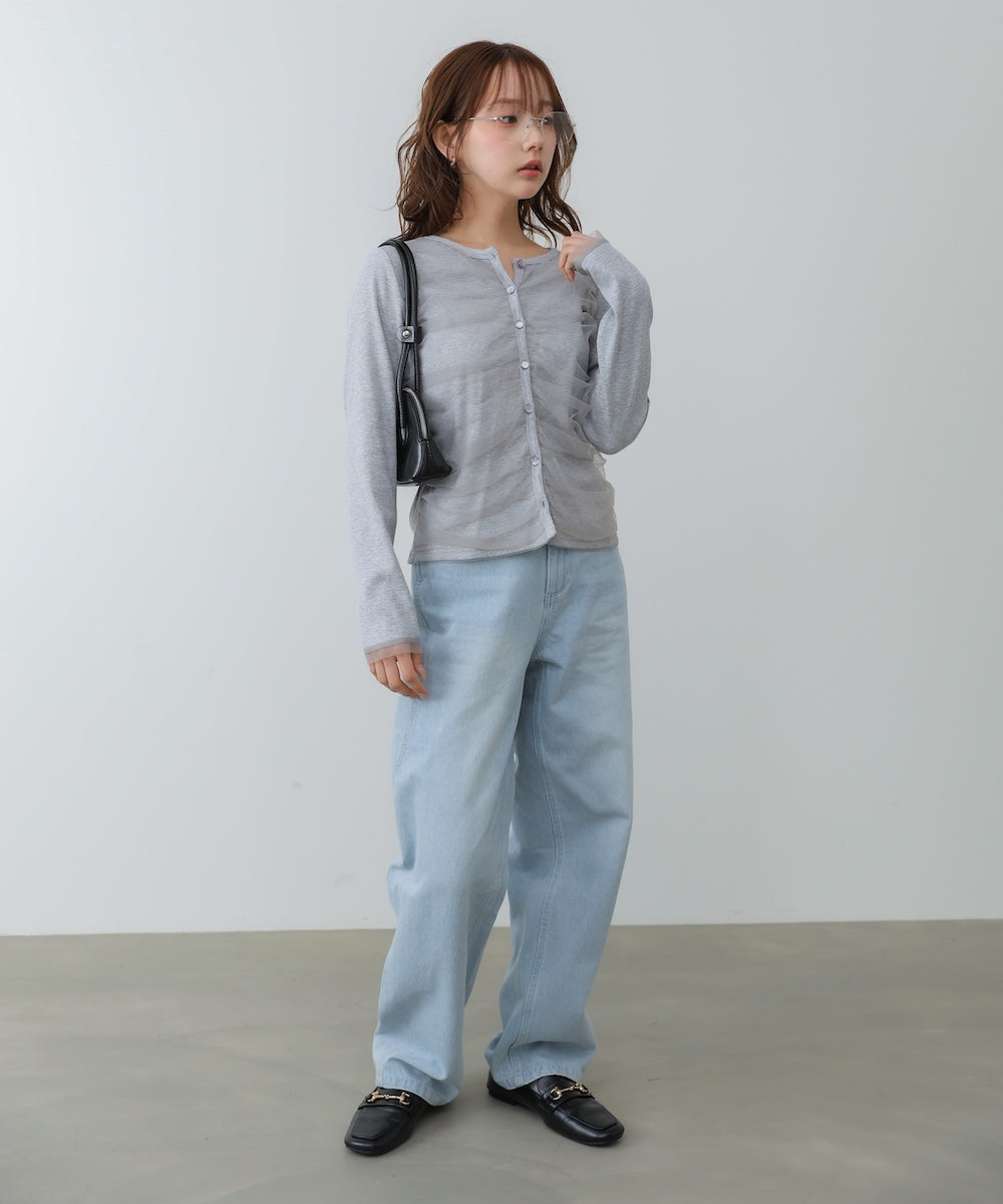 【2026SS】チュールギャザーカーディガン