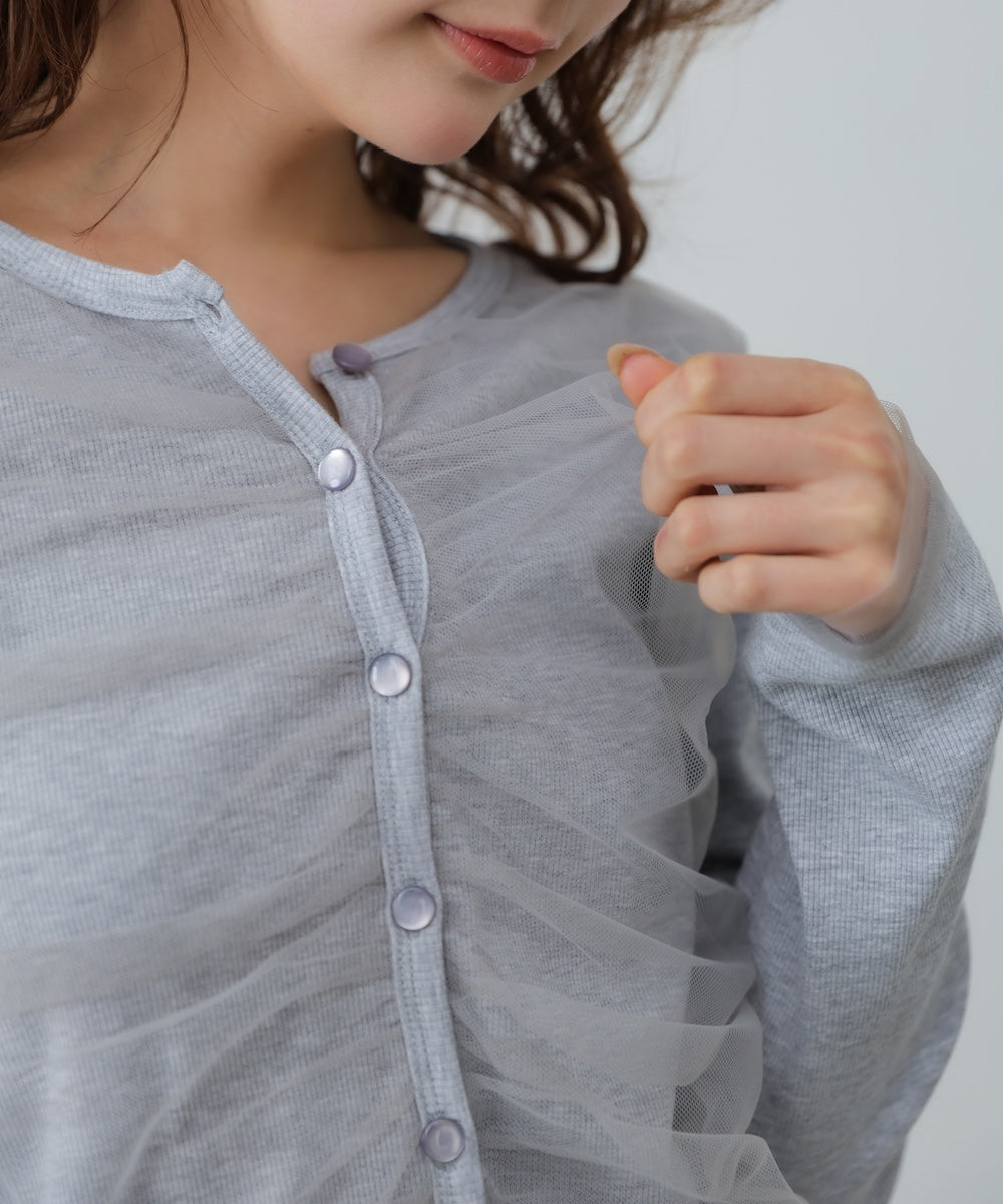 【2026SS】チュールギャザーカーディガン