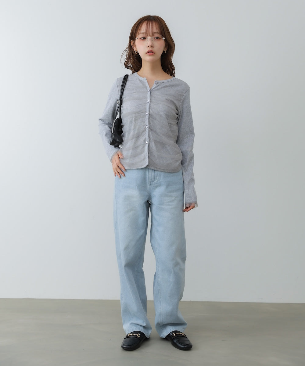 【2026SS】チュールギャザーカーディガン