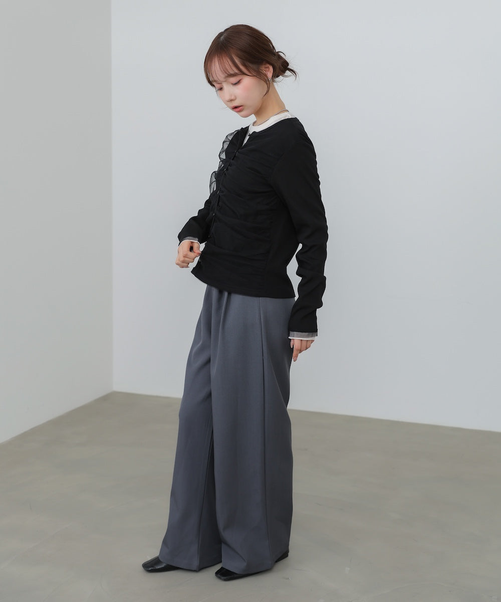 【2026SS】チュールギャザーカーディガン