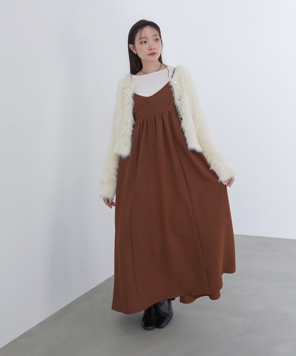 【S・Mサイズ展開】ビスチェライクフレアキャミワンピース