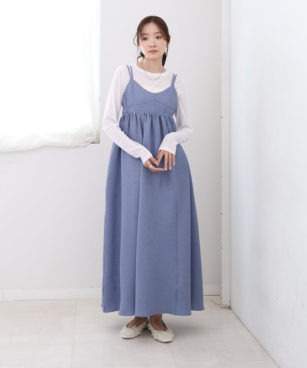 【S・Mサイズ展開】ビスチェライクフレアキャミワンピース