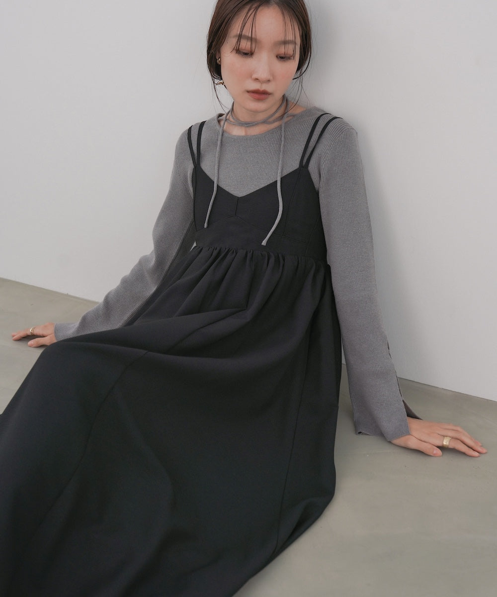 【S・Mサイズ展開】ビスチェライクフレアキャミワンピース