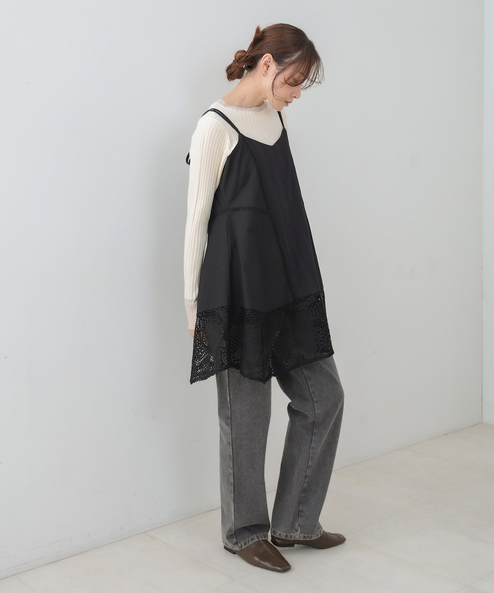 レース切り替えミニワンピース