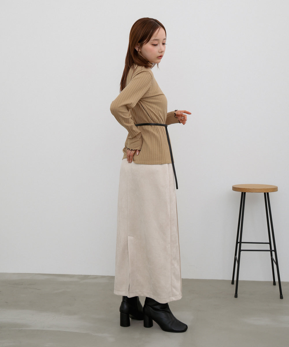 【選べる2タイプ】スウェードロングスカート