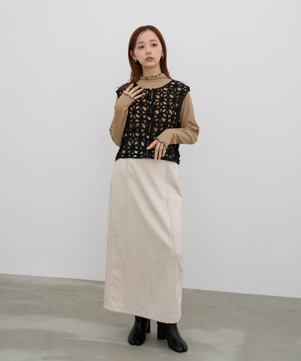 【選べる2タイプ】スウェードロングスカート