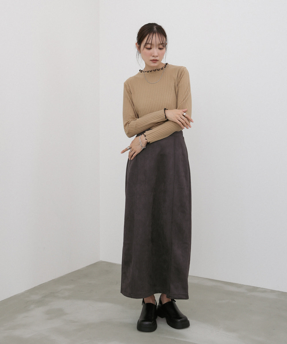 【選べる2タイプ】スウェードロングスカート