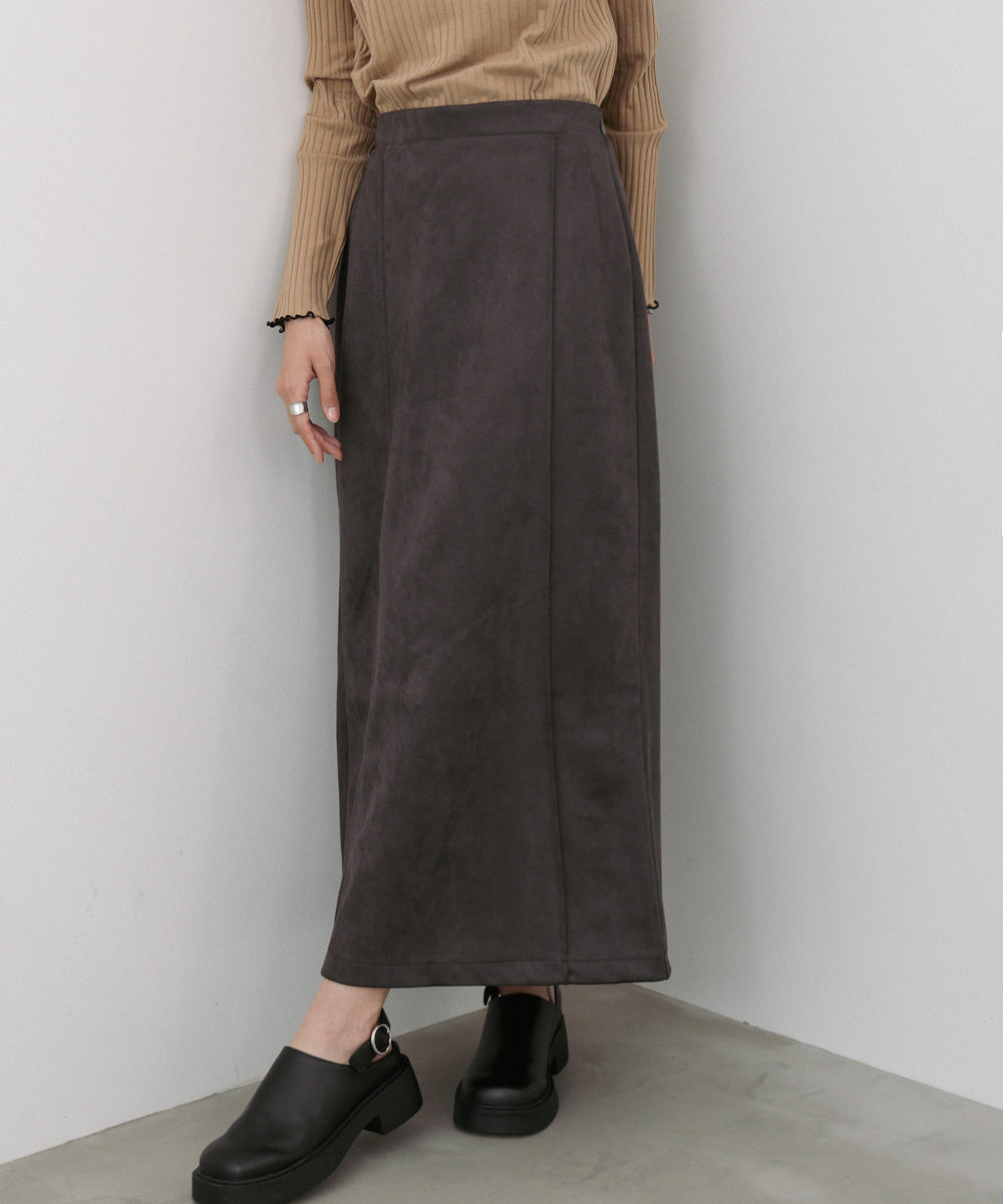 【選べる2タイプ】スウェードロングスカート