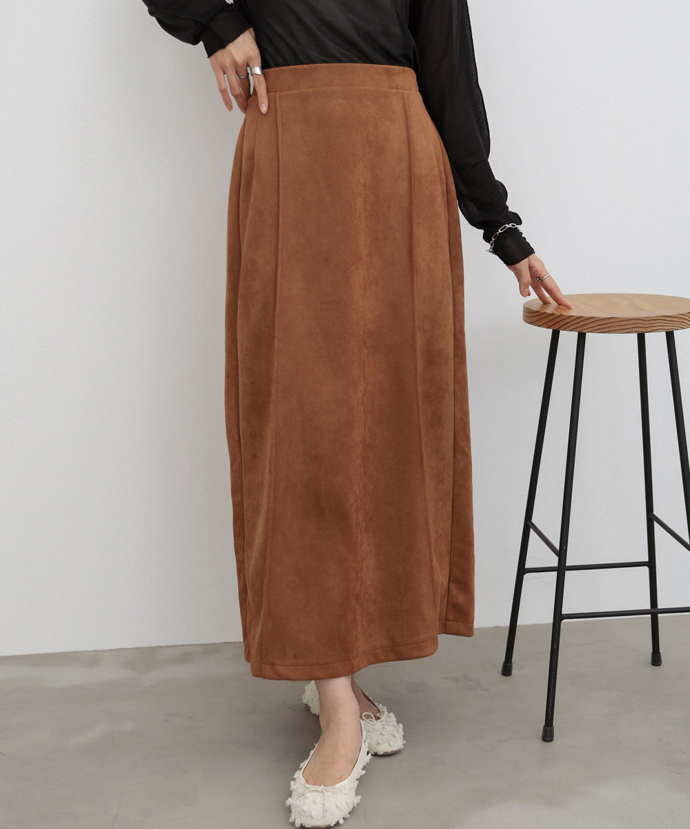 【選べる2タイプ】スウェードロングスカート