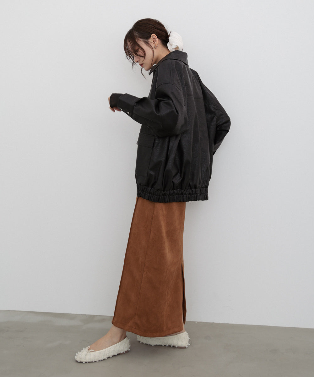 【選べる2タイプ】スウェードロングスカート