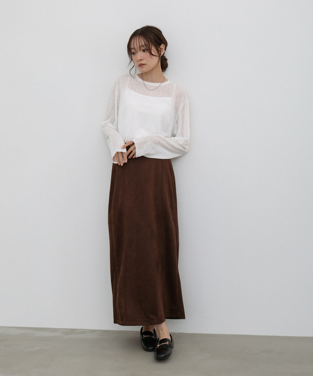【選べる2タイプ】スウェードロングスカート