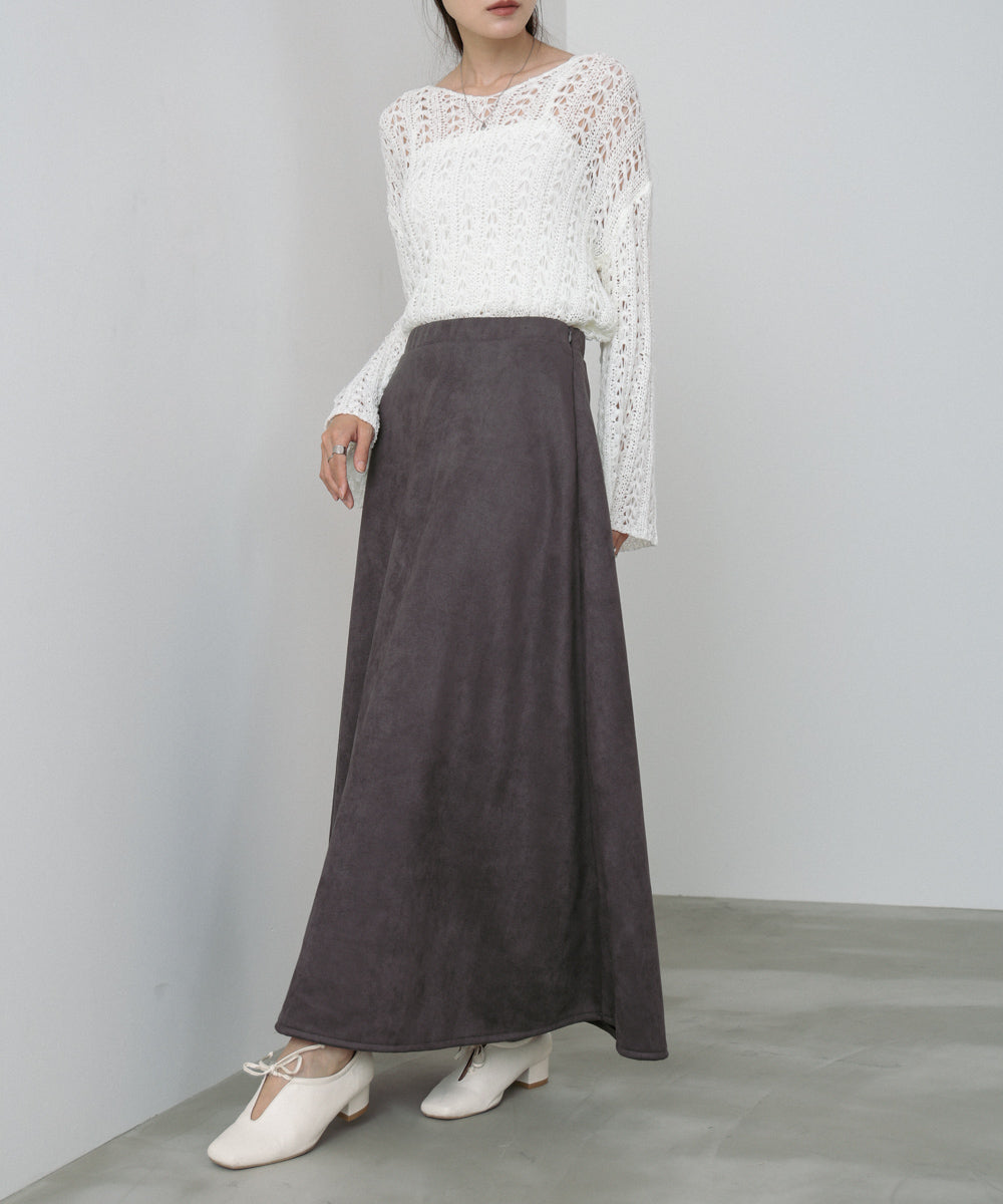 【選べる2タイプ】スウェードロングスカート