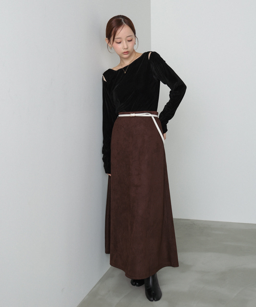 【選べる2タイプ】スウェードロングスカート