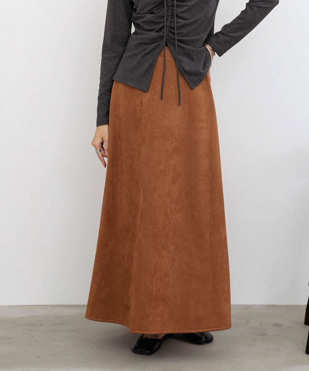 【選べる2タイプ】スウェードロングスカート