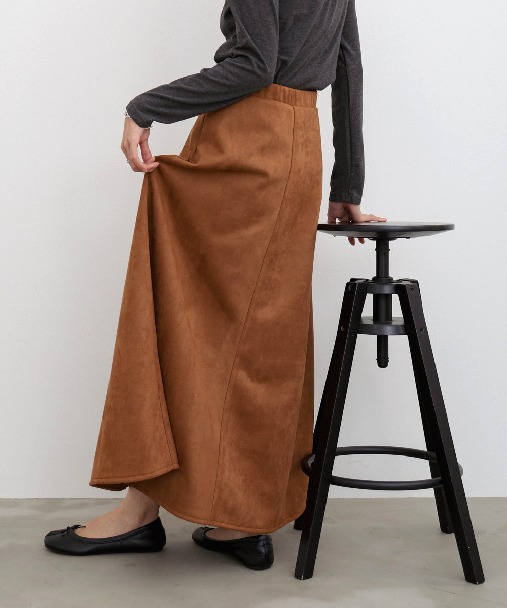 【選べる2タイプ】スウェードロングスカート
