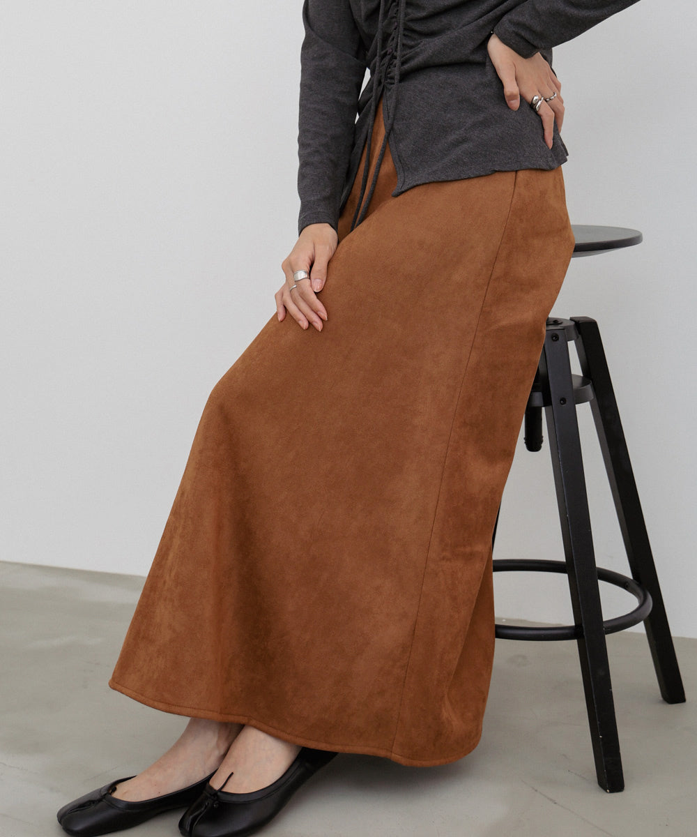 【選べる2タイプ】スウェードロングスカート
