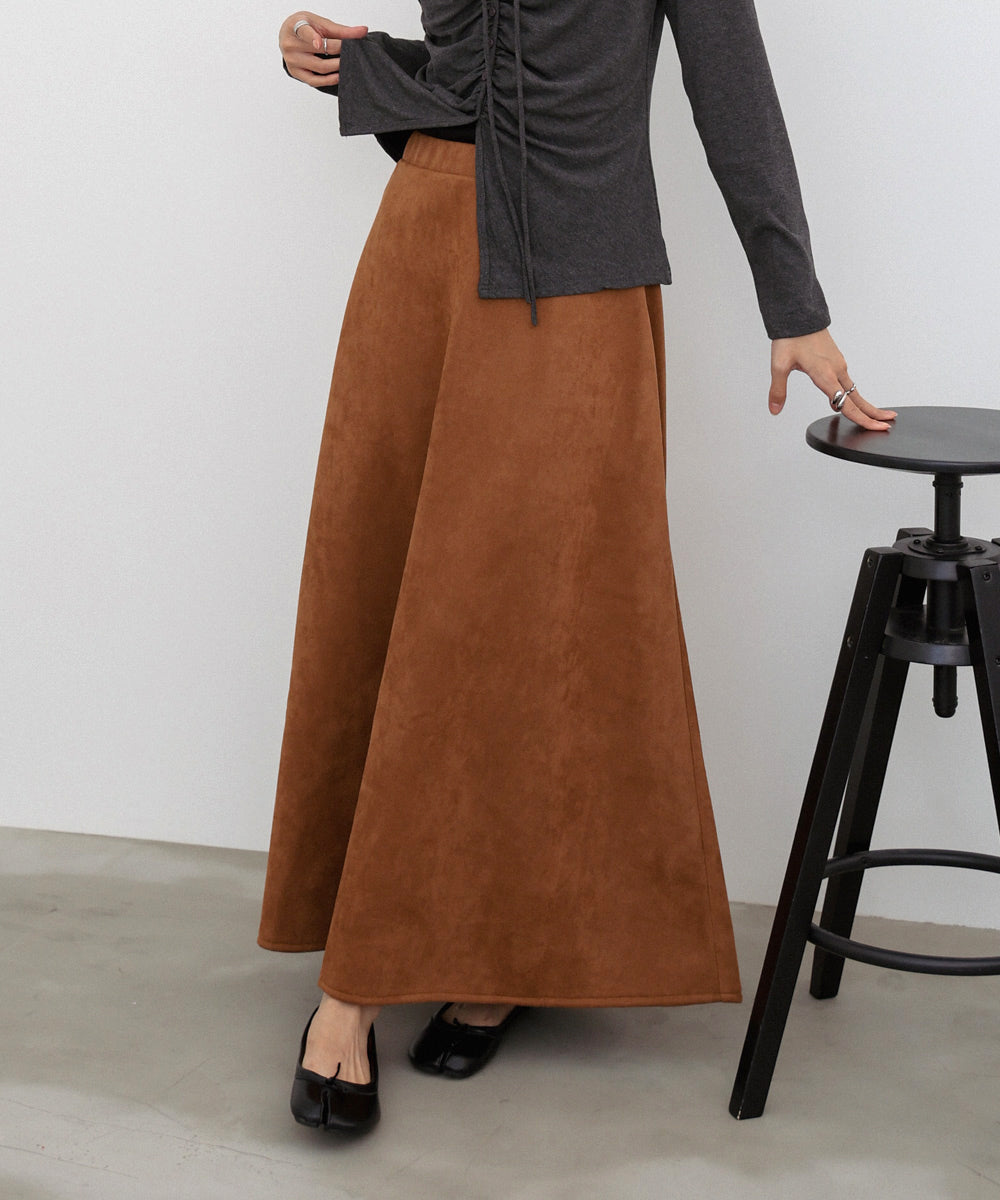 【選べる2タイプ】スウェードロングスカート