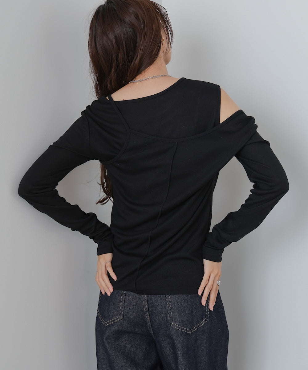 アシメレイヤードカットソー