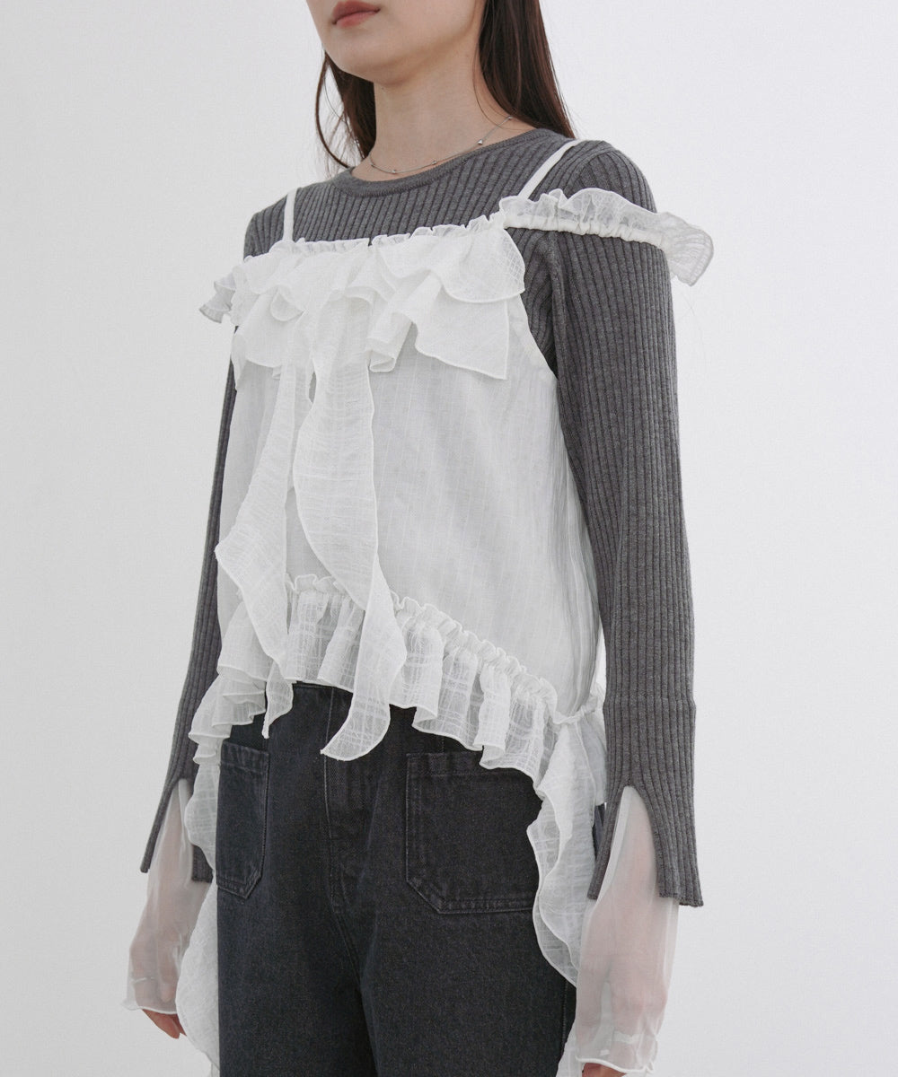 ラッフルフリルキャミソール