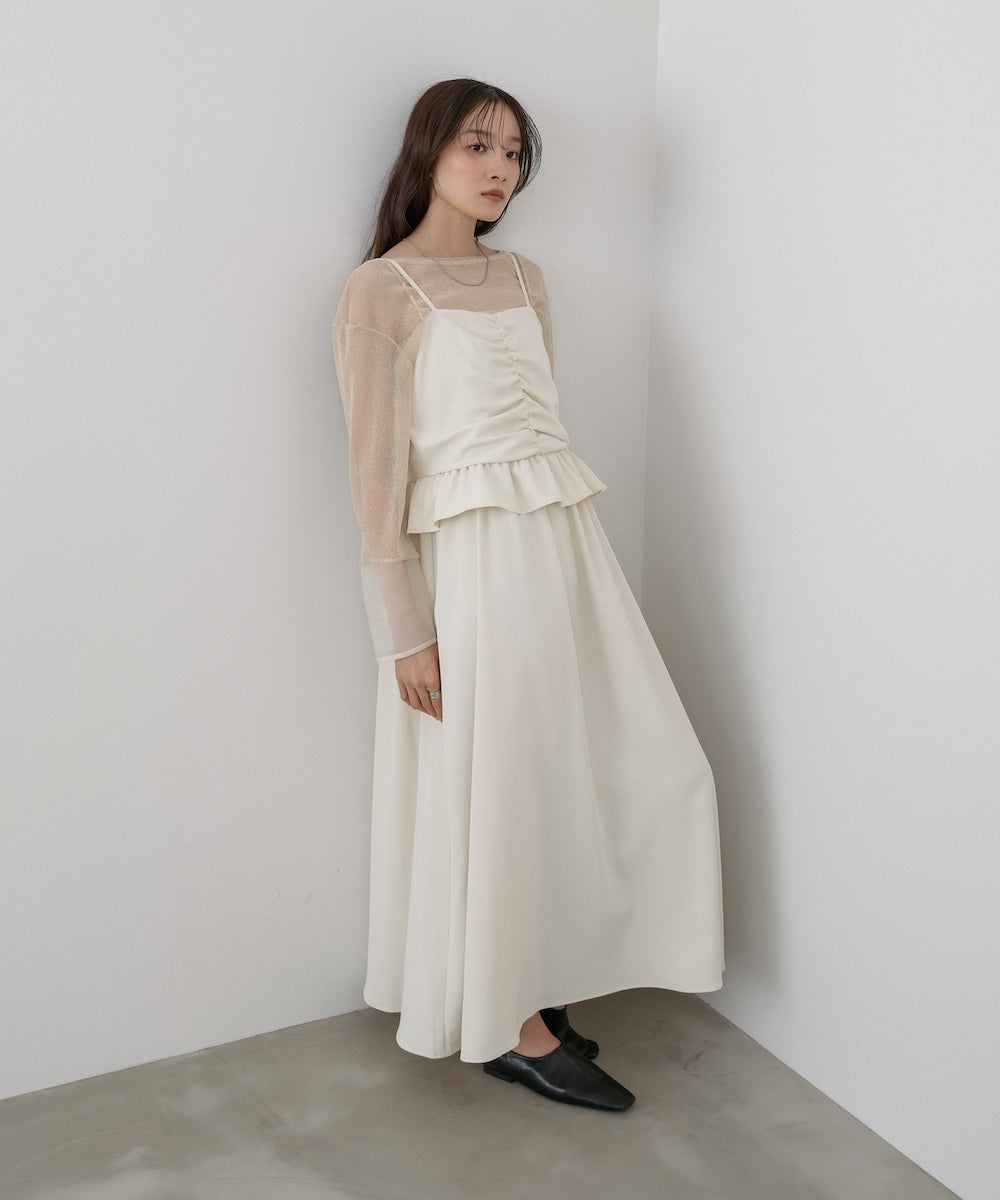 フロントギャザーフリルワンピース