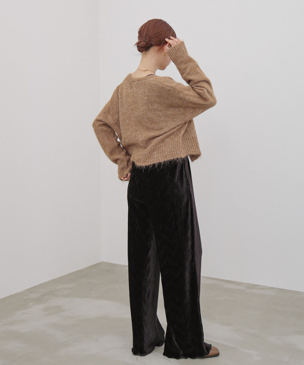 ベロアウェーブプリーツイージーパンツ