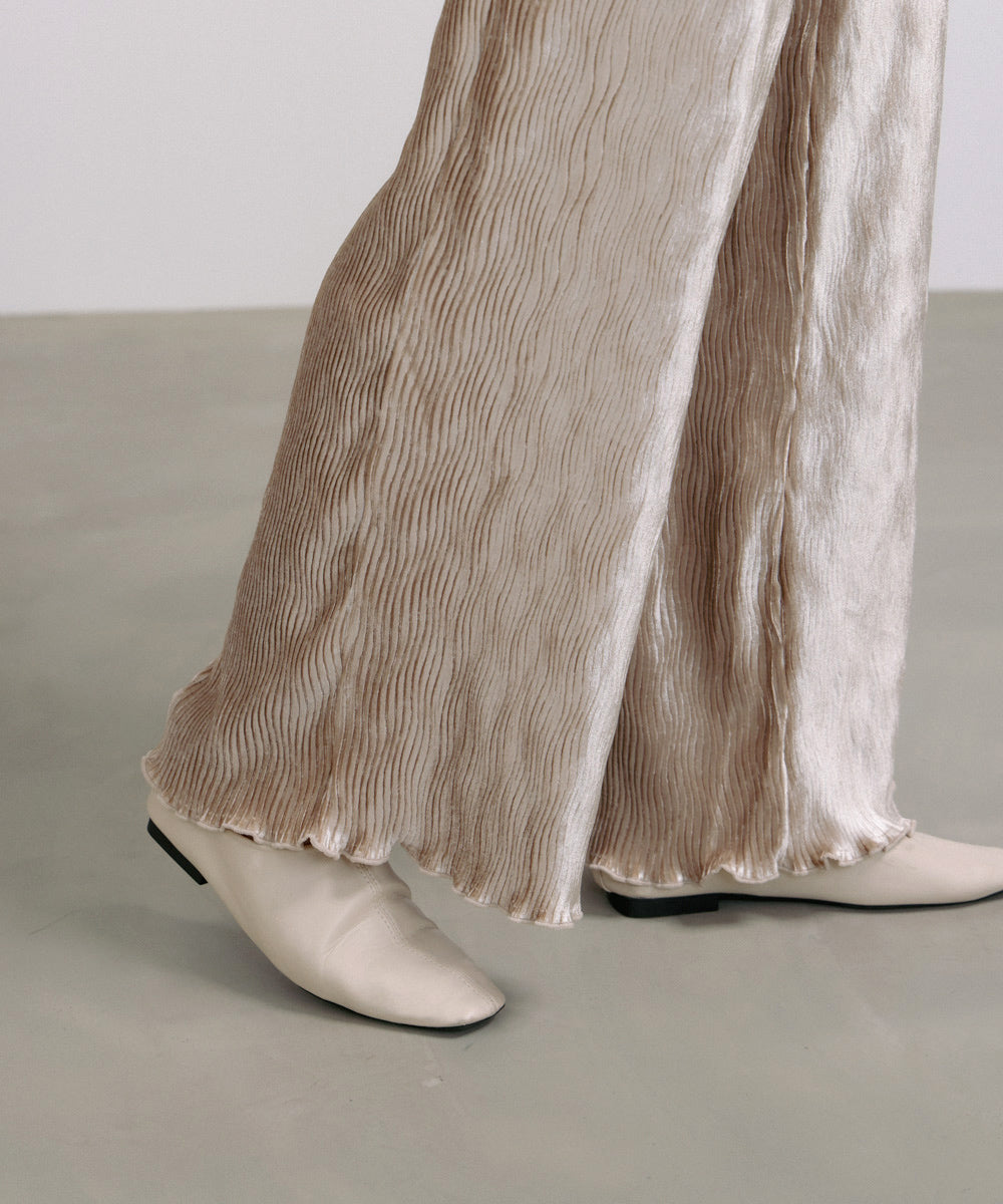 ベロアウェーブプリーツイージーパンツ