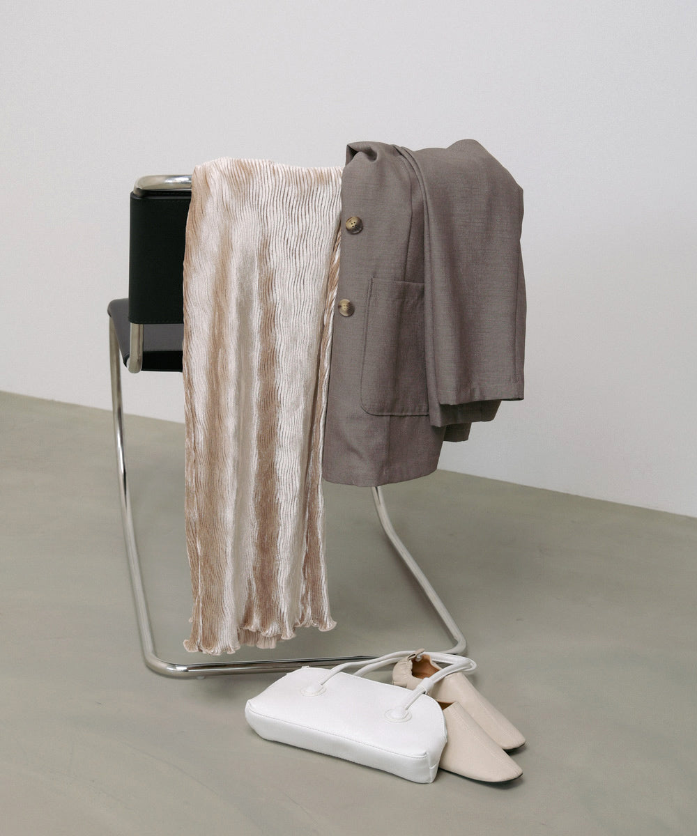 ベロアウェーブプリーツイージーパンツ