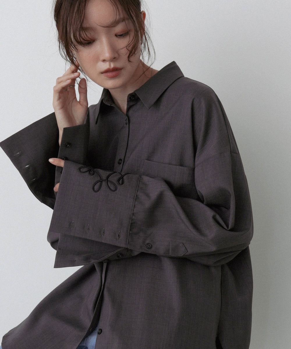 コード刺しゅうワイドカフスオーバーシャツ