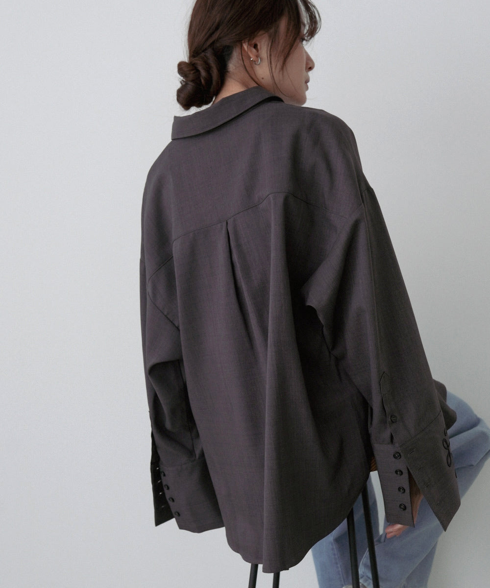 コード刺しゅうワイドカフスオーバーシャツ