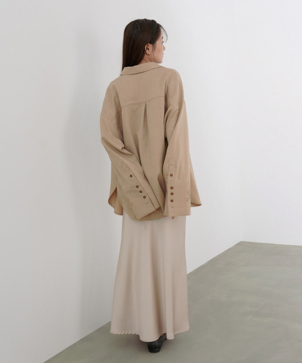 コード刺しゅうワイドカフスオーバーシャツ