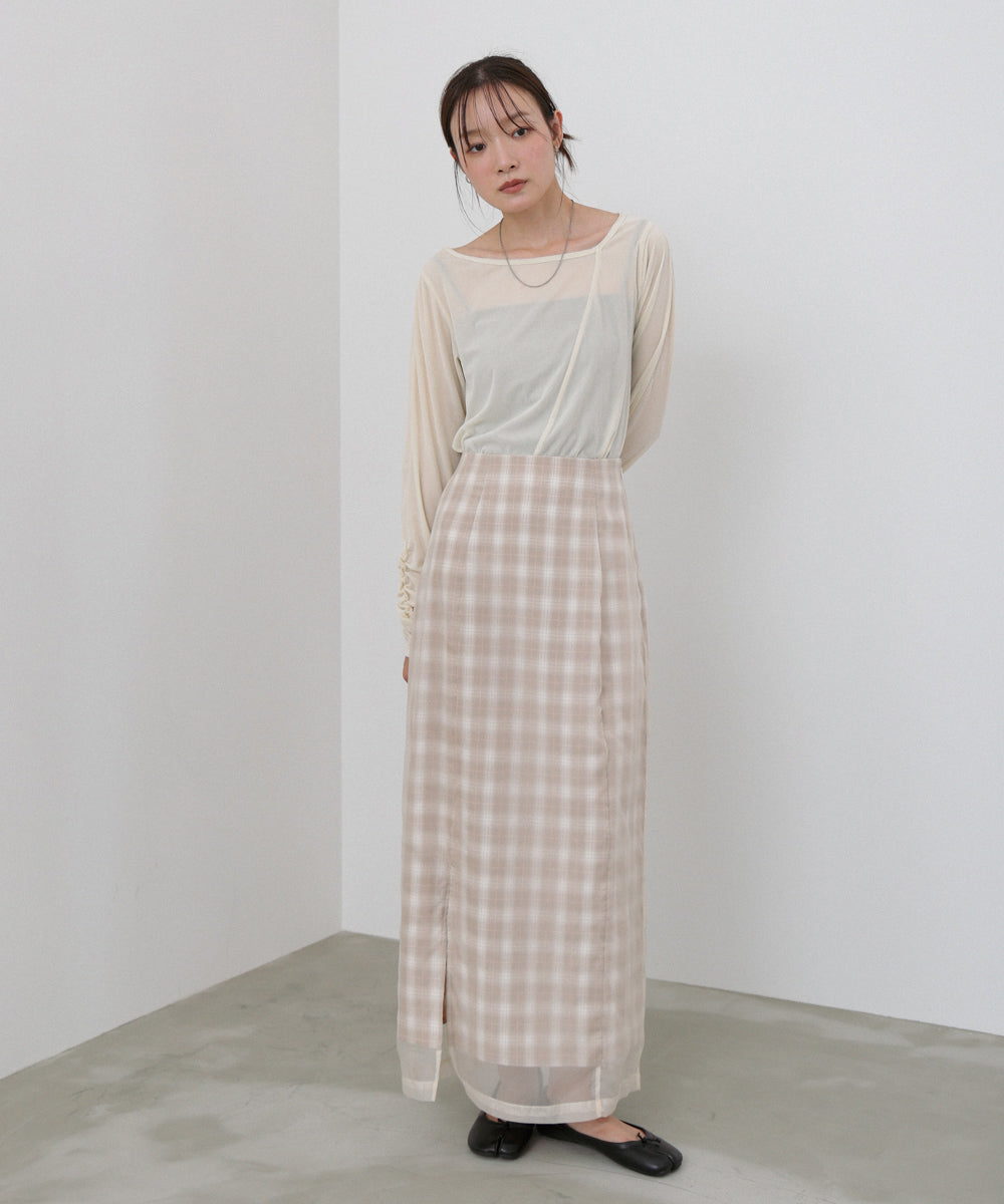 シアードッキングチェックスカート