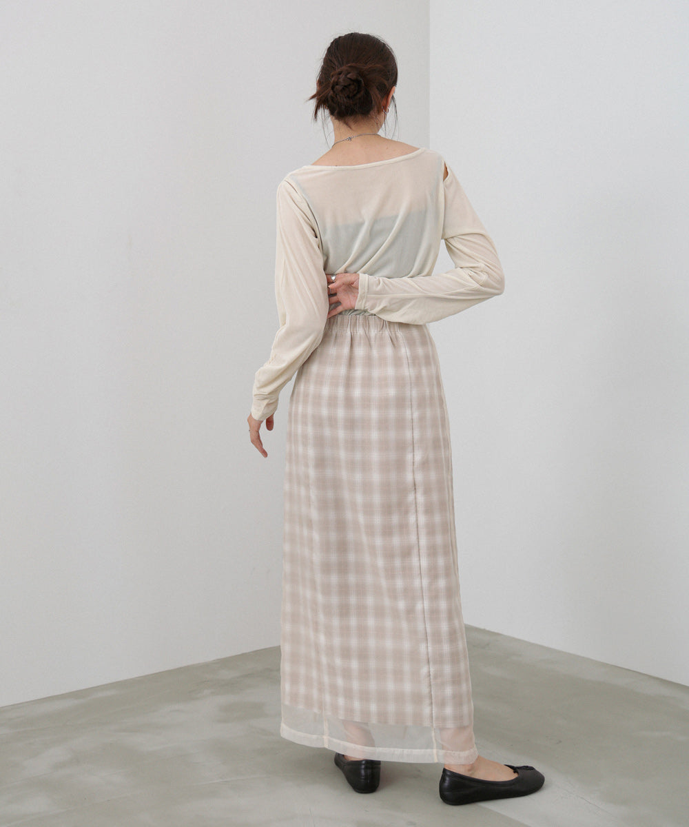 シアードッキングチェックスカート