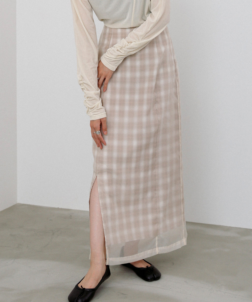シアードッキングチェックスカート