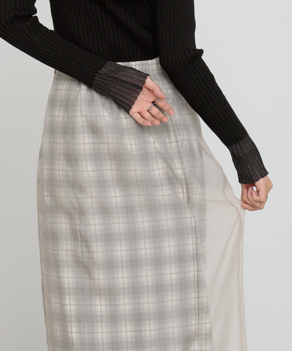 シアードッキングチェックスカート