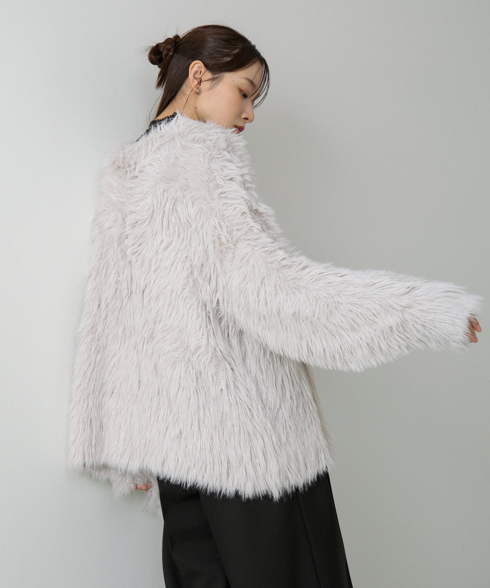 【選べる着丈】前後2WAYハートボタンシャギーニットカーディガン