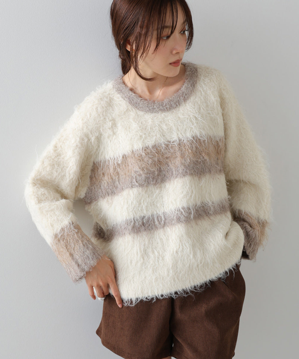 ボーダーケガキトップス