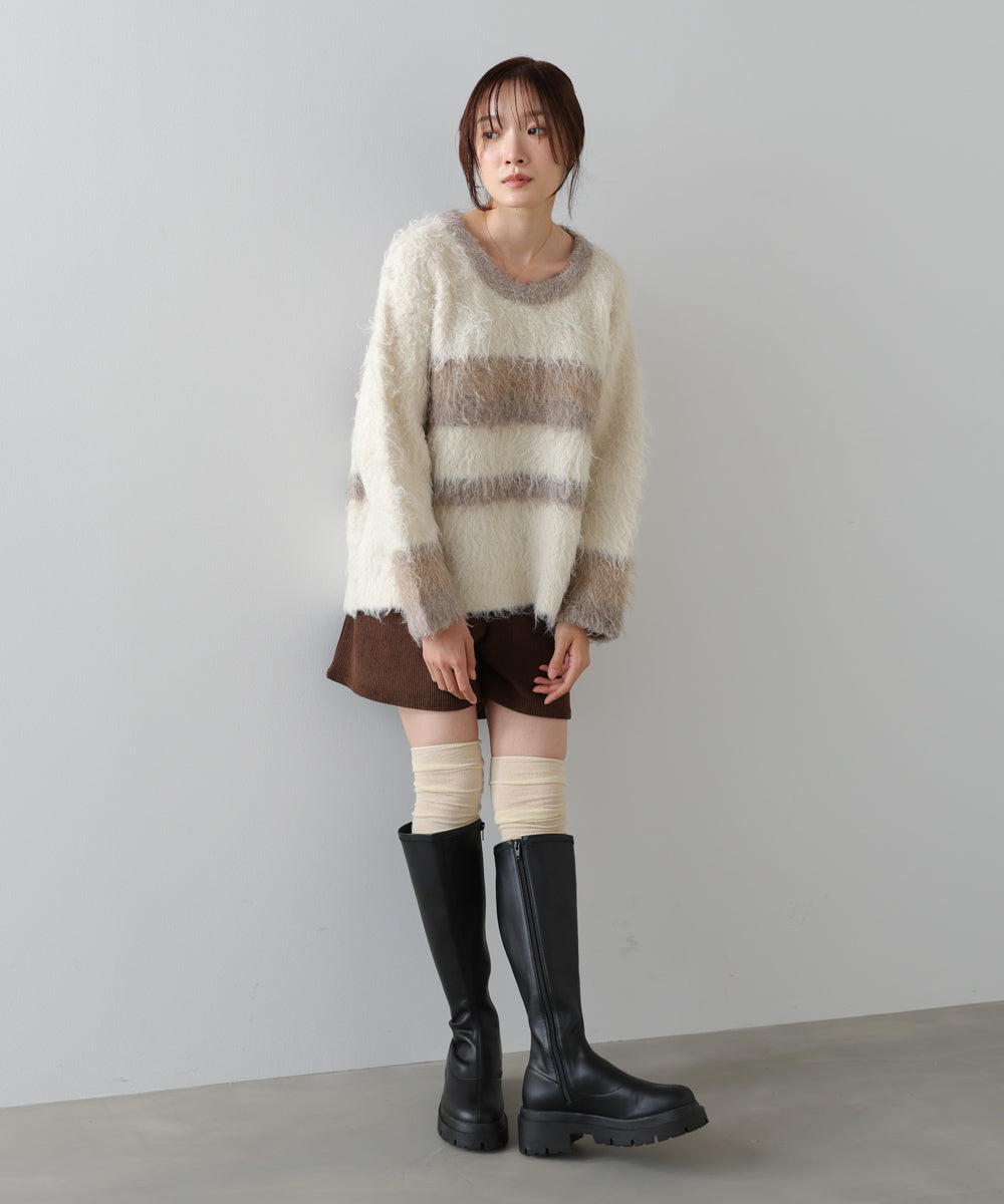 ボーダーケガキトップス