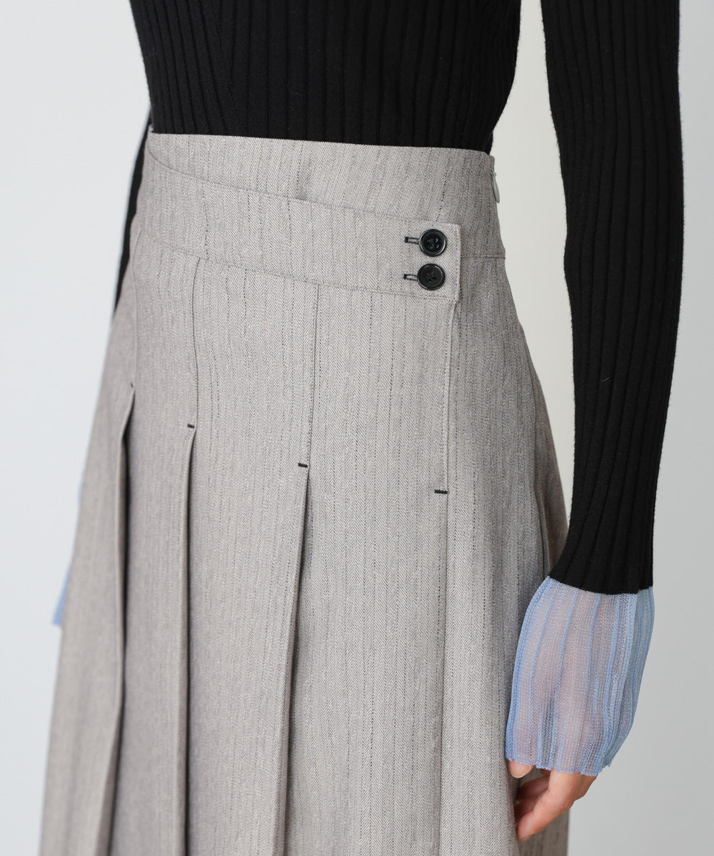 ピンストライプサイドプリーツスカート