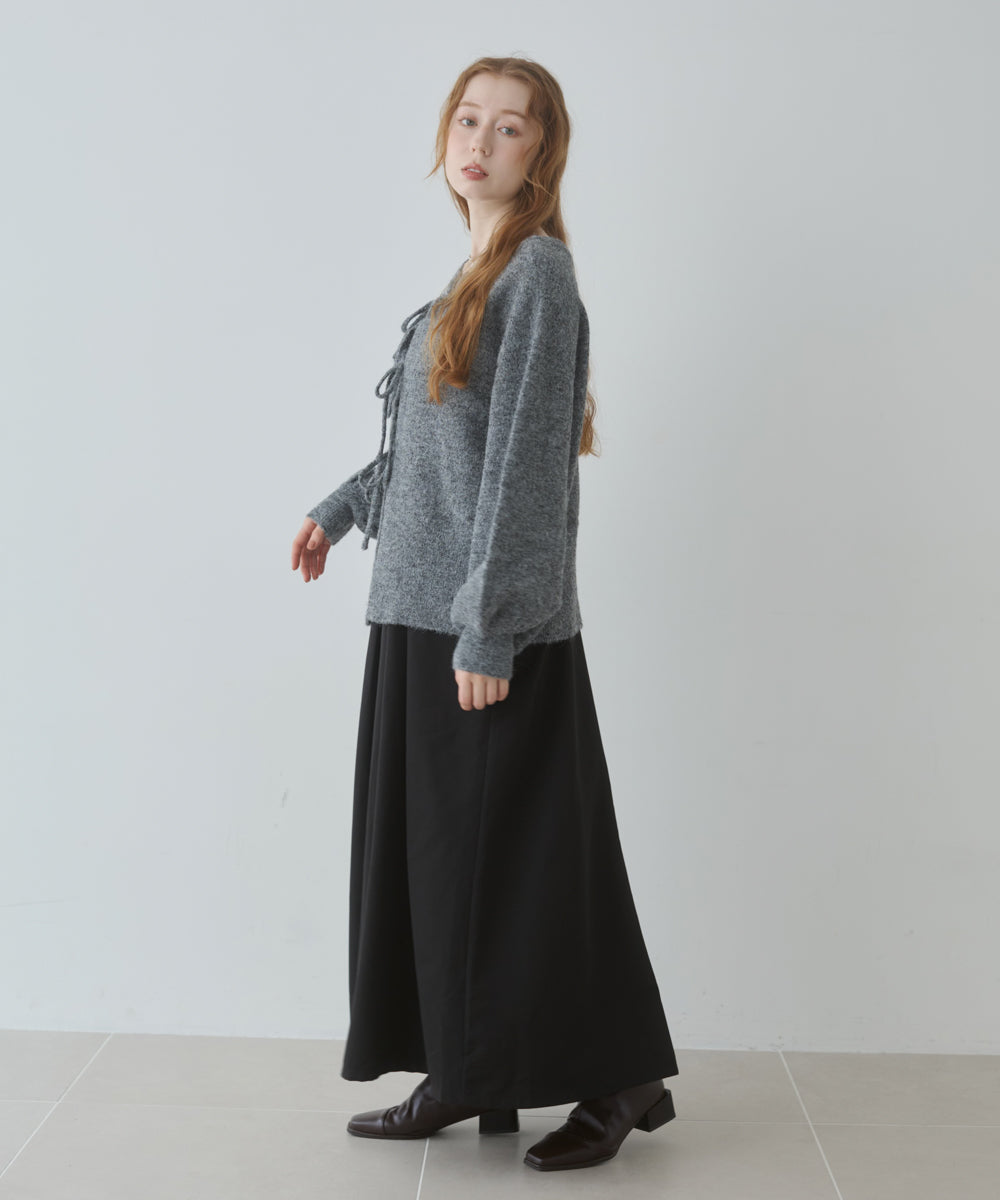 前後2WAYニットトップス+タックキャミワンピース