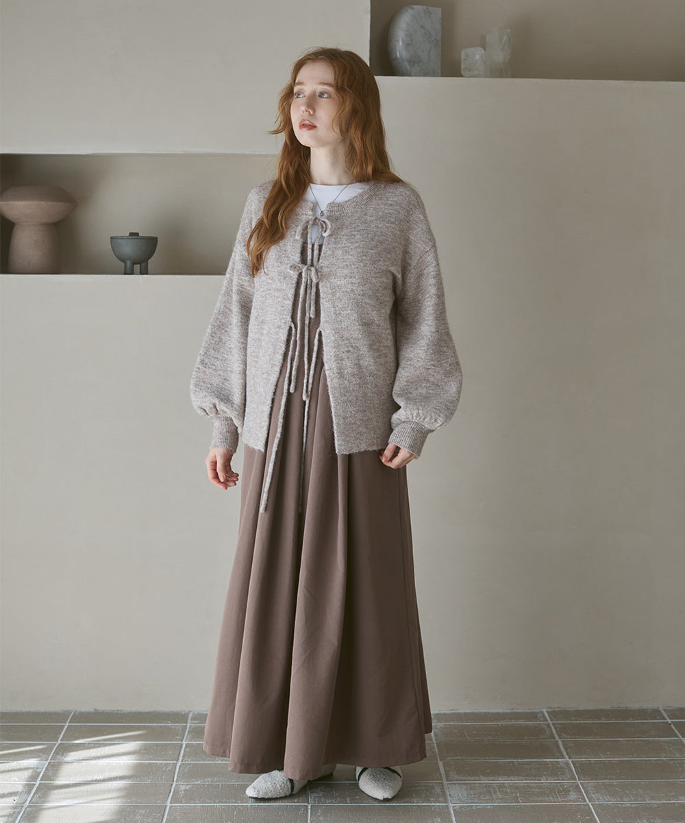 前後2WAYニットトップス+タックキャミワンピース