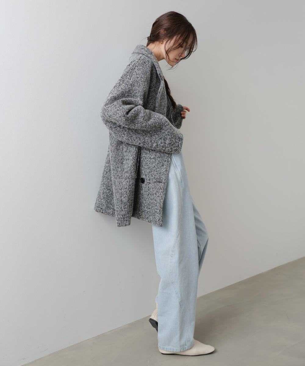 スリーブデザインハーフ丈コート