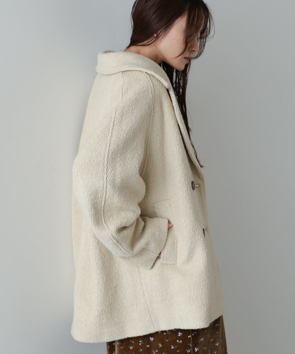 スリーブデザインハーフ丈コート